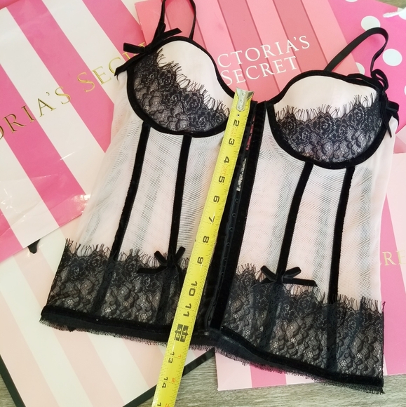 Victoria's Secret Vintage Sexy Little Things Bustier Corset Velvet Bows Lace NWT - Picture 6 of 13